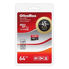 MicroSD 64Gb OltraMax Class 10 UHS-I 45Mb/s без адаптера