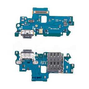 Шлейф Samsung A566B (A56 5G) плата системный разъем/разъем SIM/микрофон - Премиум