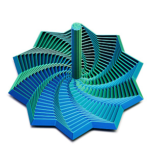 Игрушка антистресс "Пирамида" 12см сине-зеленая