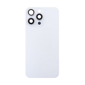 Задняя крышка iPhone 15 Pro Max в сборе со стеклом камеры Белый Титан orig fabric с креплением