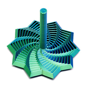 Игрушка антистресс "Пирамида" 9см сине-зеленая