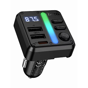 FM-модулятор Hoco E89 (Bluetooth, USB, Type-C, MicroSD, 45W, QC3.0) черный