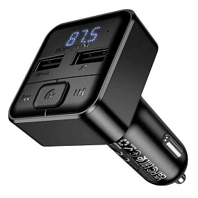 FM-модулятор Borofone BC63 (Bluetooth, 2USB, BT5.4 15W) черный