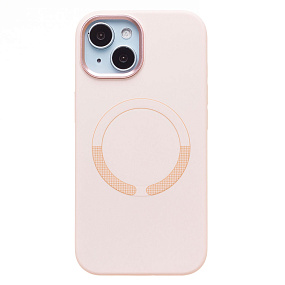 Кейс iPhone 15 силикон SafeMag SM040 розовый