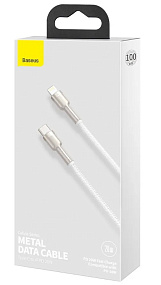 Дата кабель Type-C - lightning Baseus Cafule Metal (CATLJK-A02) 1м 20W белый